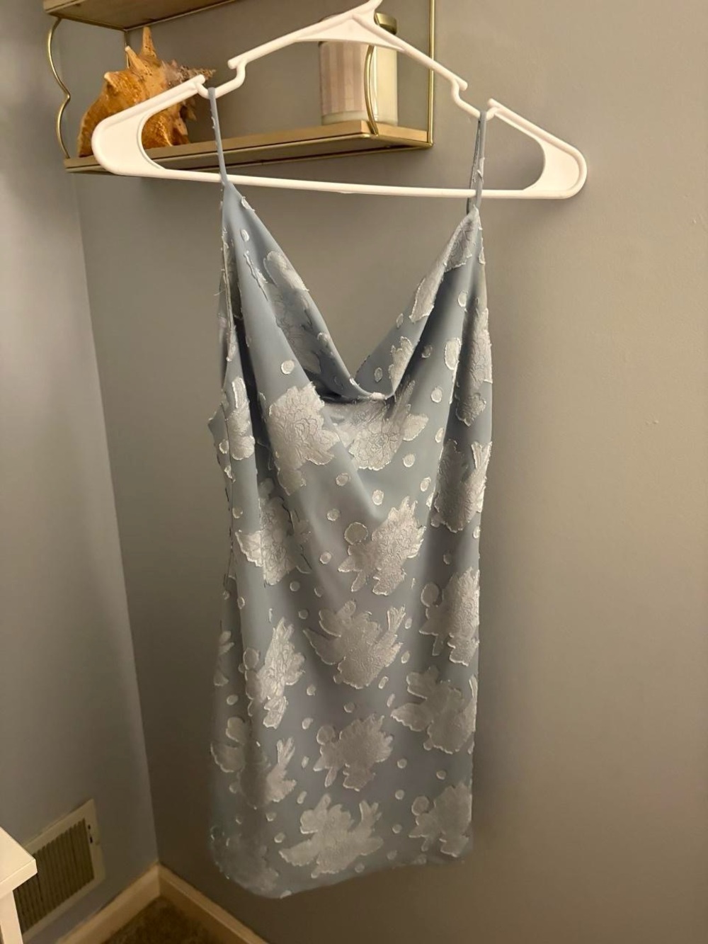 Hello Molly Dusty Blue Floral Slip Dress